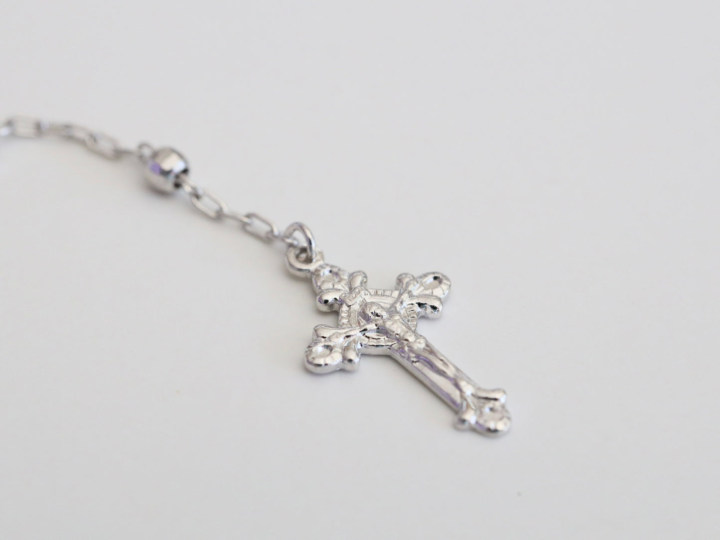 Collar de rosario, plata de ley 925, pieza central de medalla de corazón Inmaculado, collar de rosario de Medalla Milagrosa de plata, regalo de collar para mujeres