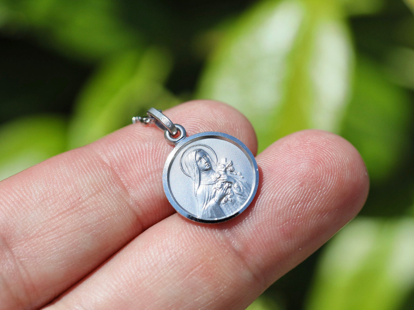 Saint Teresa of little flower ,sterling silver medal,devotional medal of catholic Saint,Saint Teresa of Jesus, St Teresa of Little Flowers