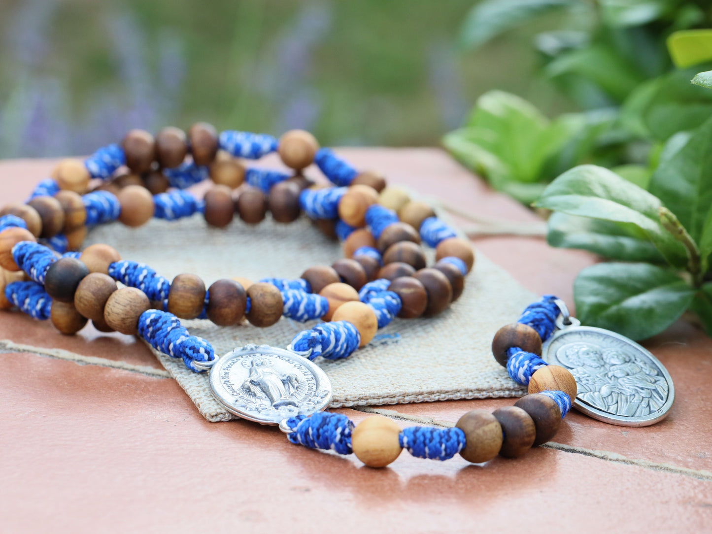 St Joseph rosary, St Joseph chaplet, paracord rosary, Wooden rosary, protector of Holy Family, gift for husband, catholic devotional rosary