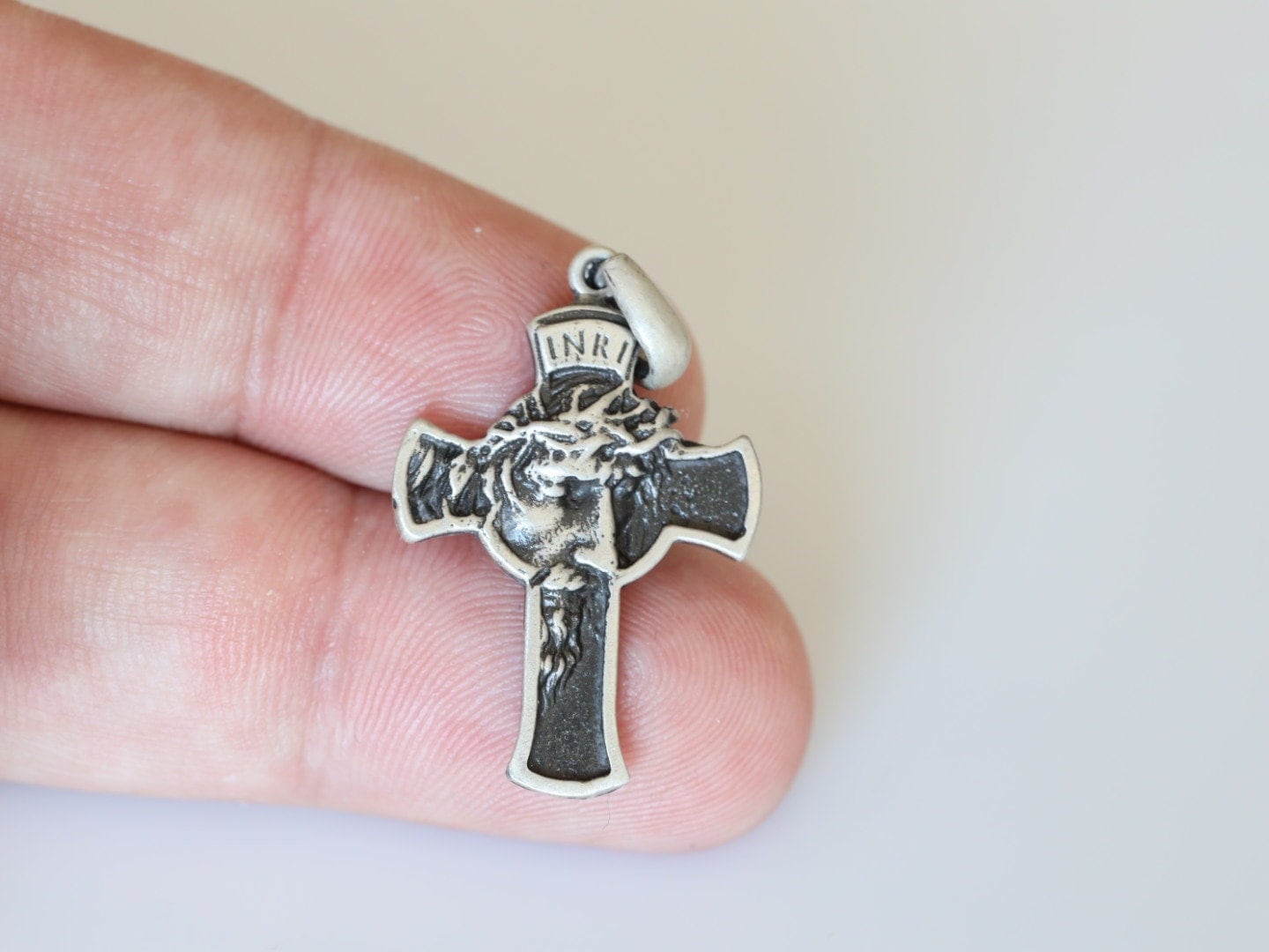 Cruz Santísima Rostro de Jesús, cruz de plata con rostro de Jesús, cruz de plata de ley 925, cruz de la Pasión de Jesucristo, colgante hombre