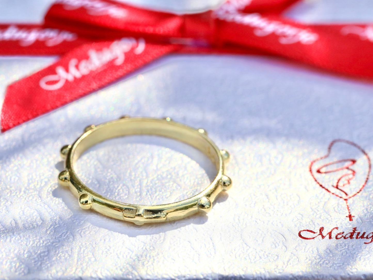 Anillo de rosario, anillo chapado en oro de plata de primera ley 925, anillo de cuentas de oración, rosario católico, anillo de rosario delicado, anillo minimalista, rosario con cuentas