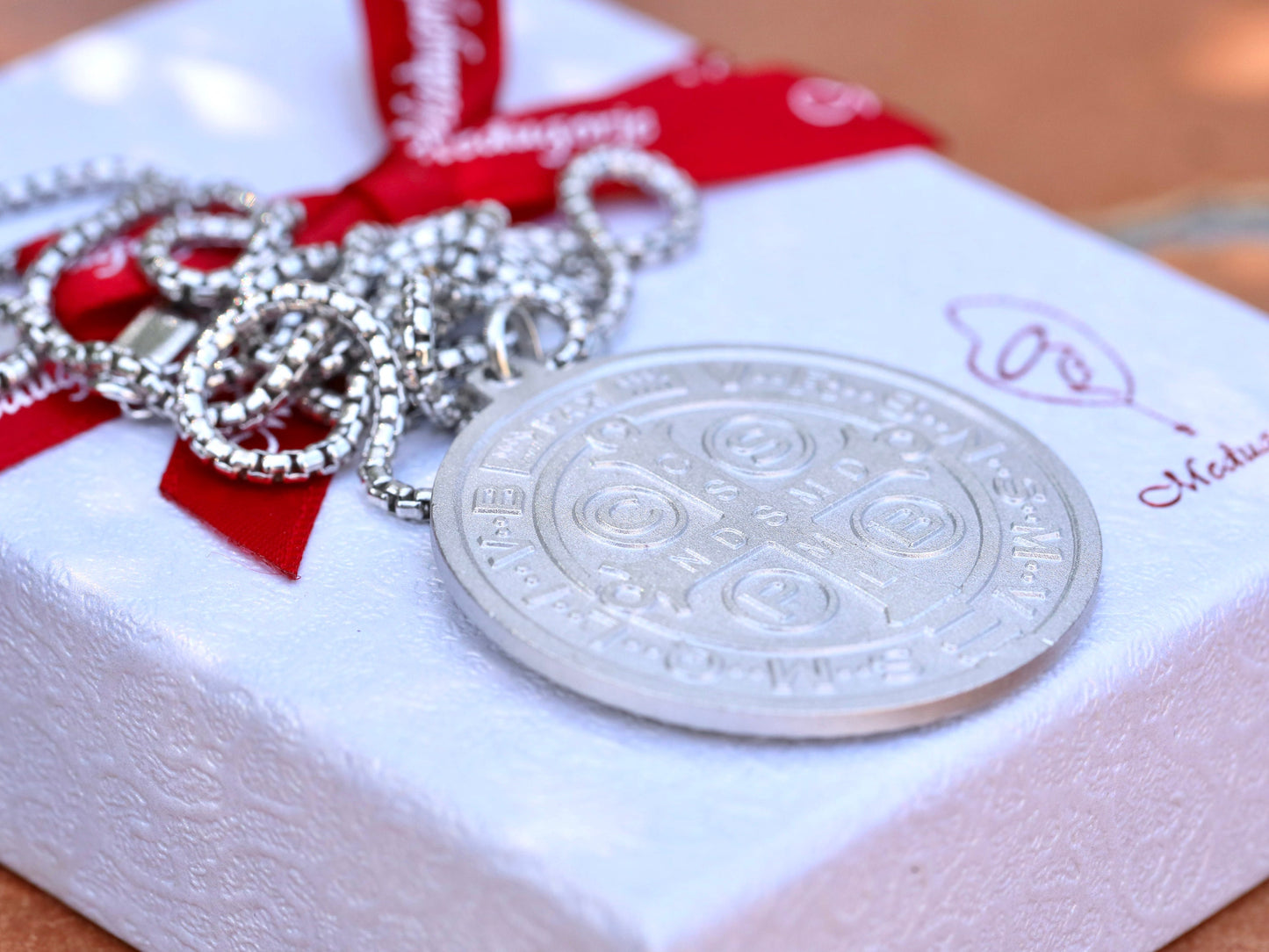 Large St Benedict medal, sterling silver 925 , protection medal for man of Father Benedict, St Benedict pendant for man, Holy Cross medal,
