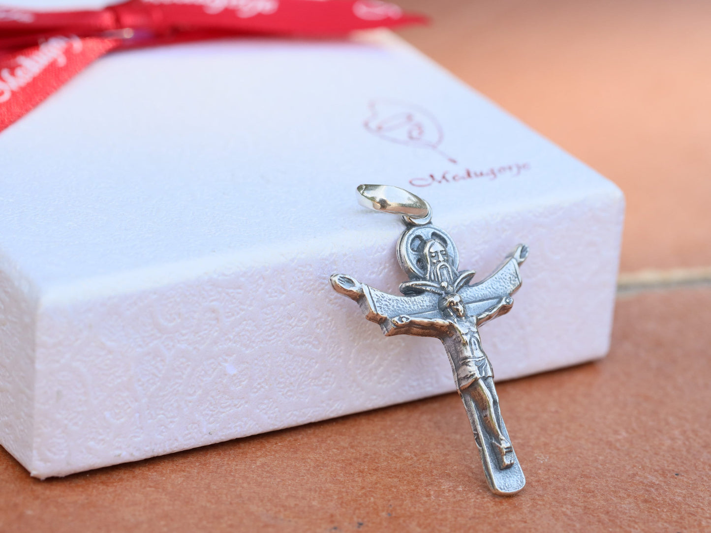 Holy Trinity cross, sterling silver cross, Father Son Holy Spirit, antique silver Trinity cross, cross for catholic, vintage silver cross