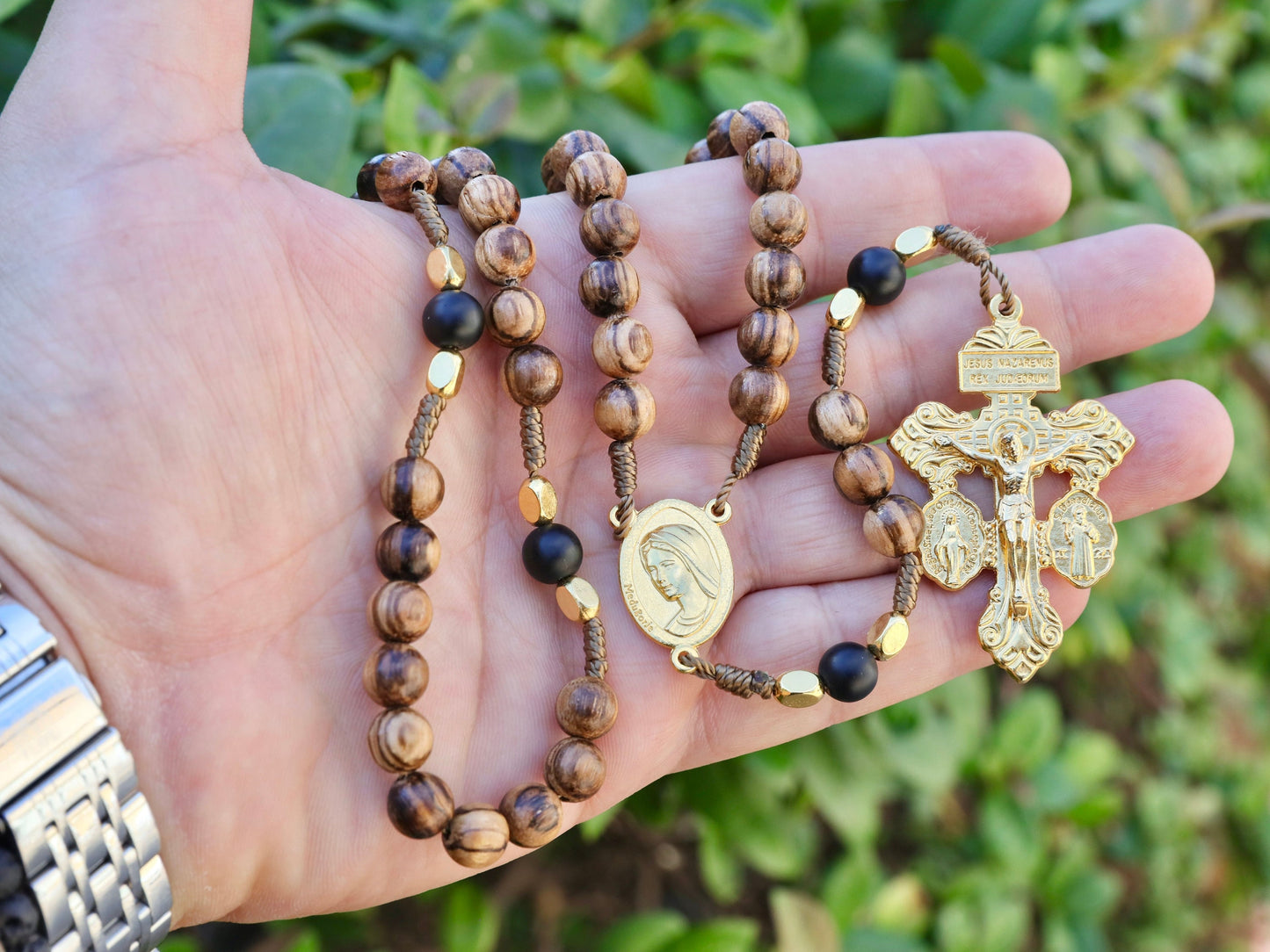 Rosario crucifijo perdón, rosario de madera, rosario de Medjugorje, rosario chapado en oro. Rosario de San Benito y Medalla Milagrosa, rosario Reina de la Paz