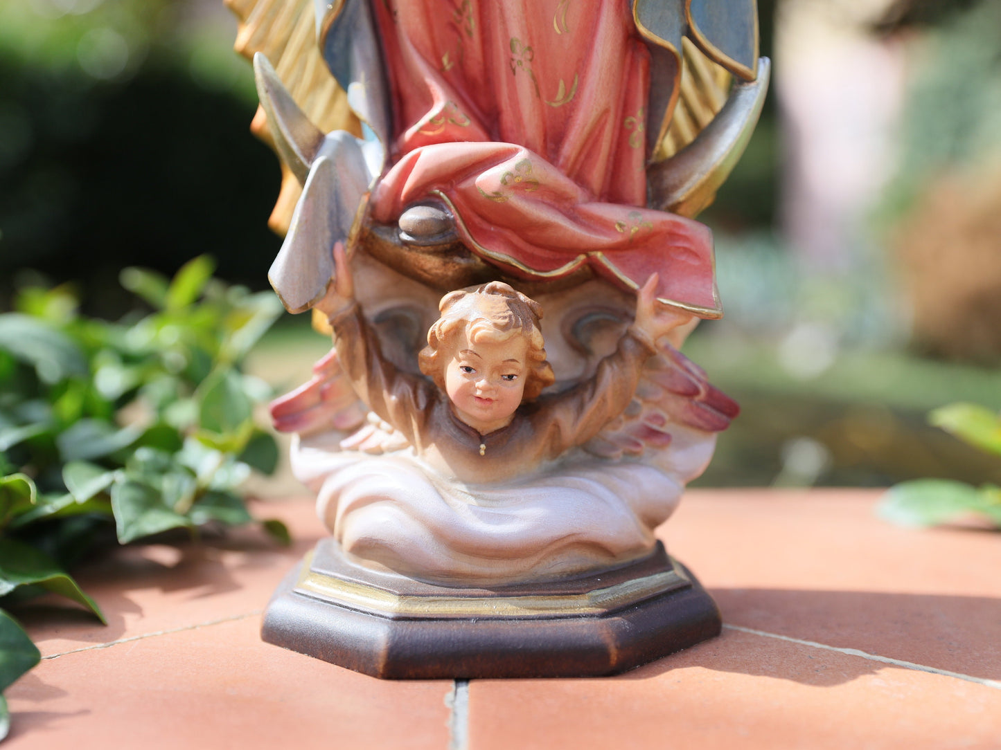 Estatua de Nuestra Señora de Guadalupe, estatua hecha a mano de la Virgen María de 45 cm, estatua de madera tallada a mano, estatua de Nuestra Señora de 18 pulgadas, estatua del altar del hogar