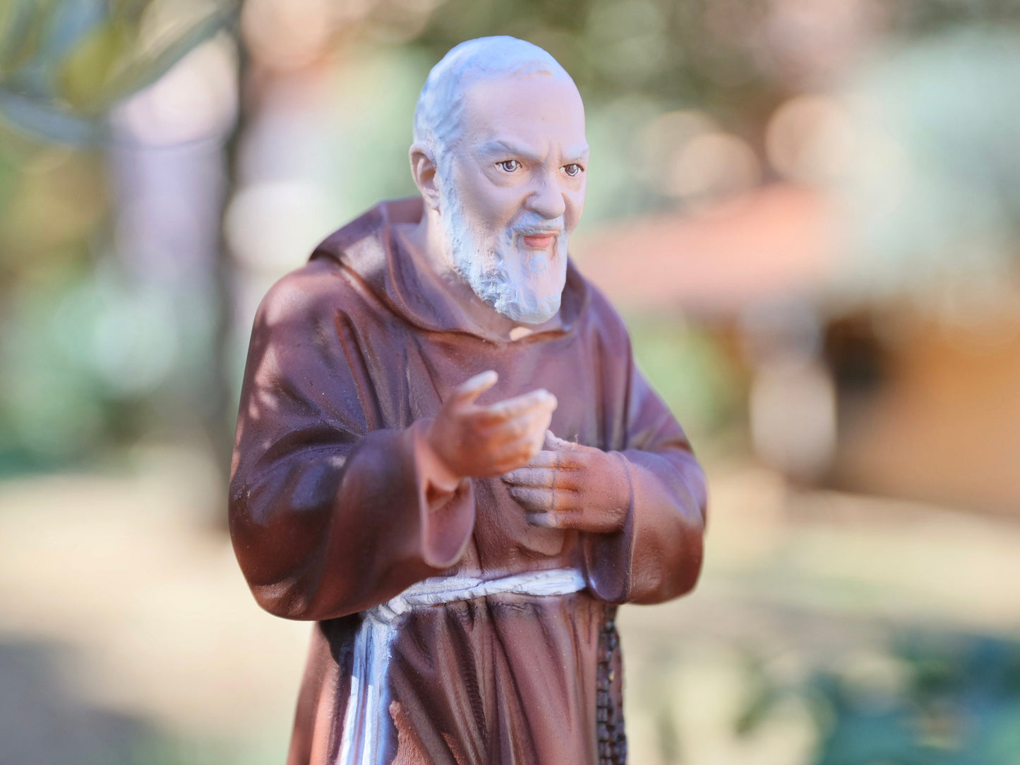 Estatua del Padre Pío, estatua de polvo de mármol de 30 cm de San Pío, estatua católica de 12 pulgadas, estatua del altar del hogar, regalo para católico, estatua del Santo devocional