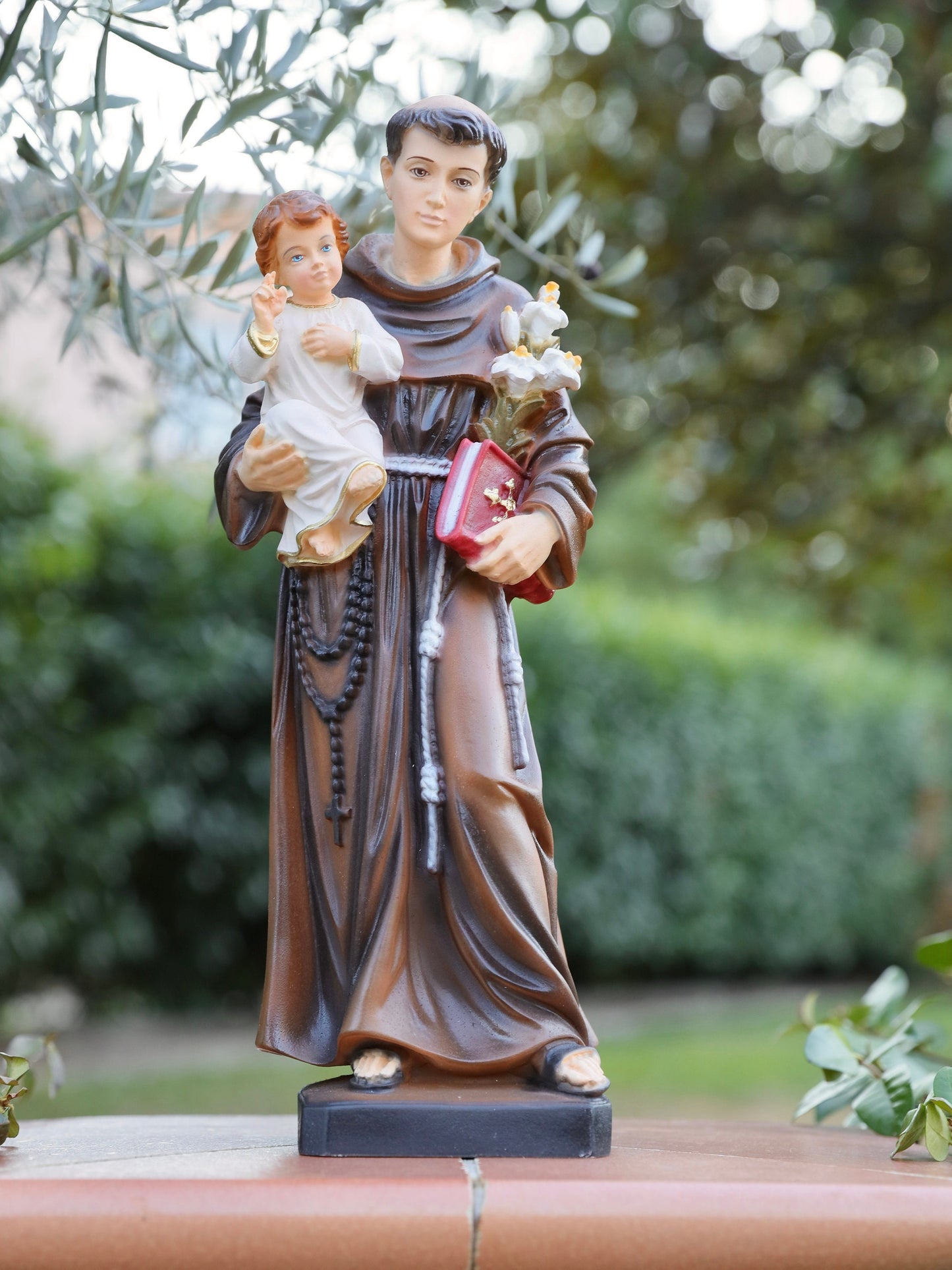 Estatua de San Antonio, estatua católica, estatua de 40 cm de San Antonio, estatua del altar de la casa, estatua de San Antonio de estilo barroco, regalo para Antonio