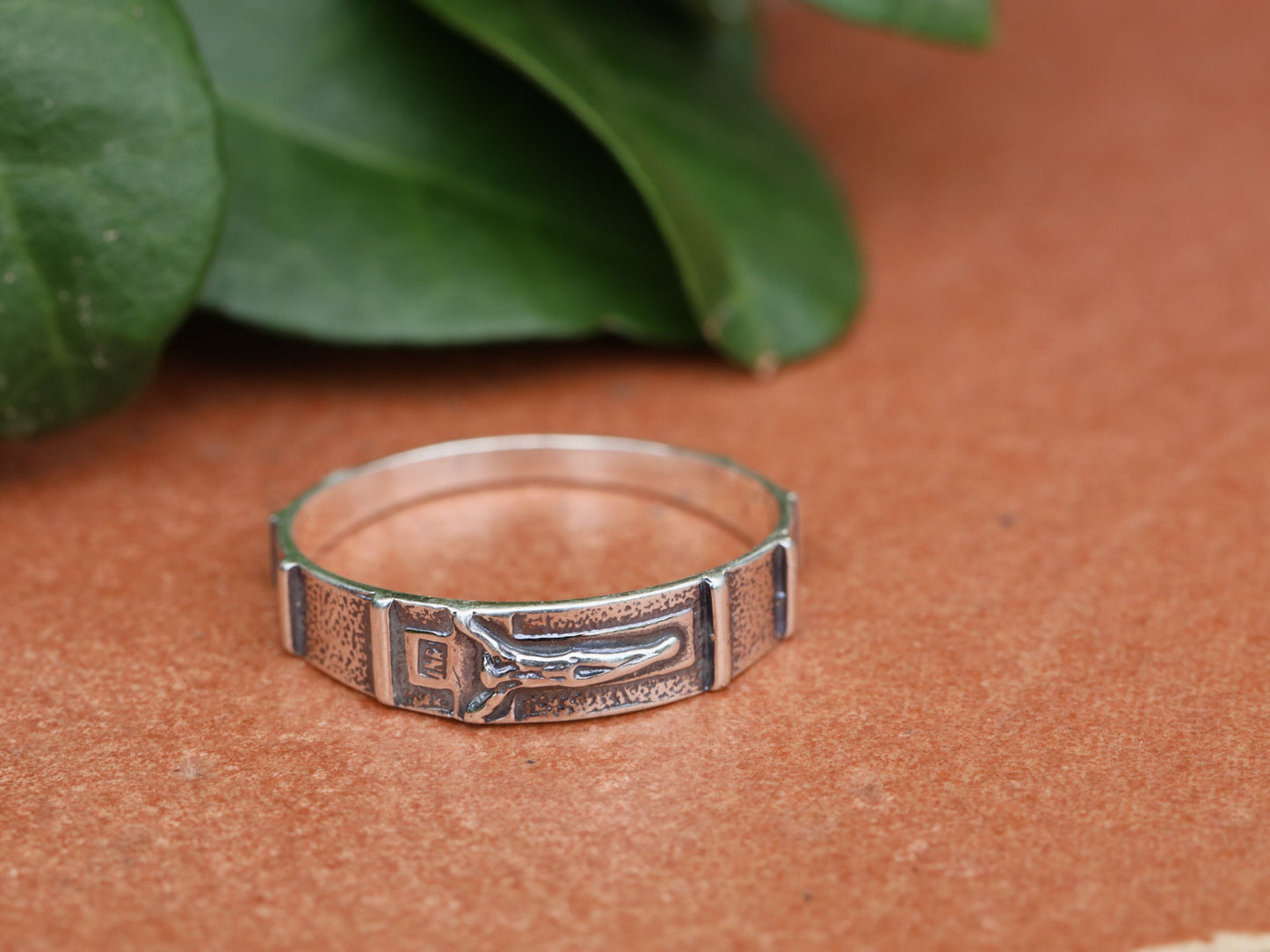 Anillo de rosario, anillo de rosario vintage con crucifijo, rosario antiguo de plata de ley 925, anillo de crucifijo, anillo de rosario de una década, anillo de oración católica