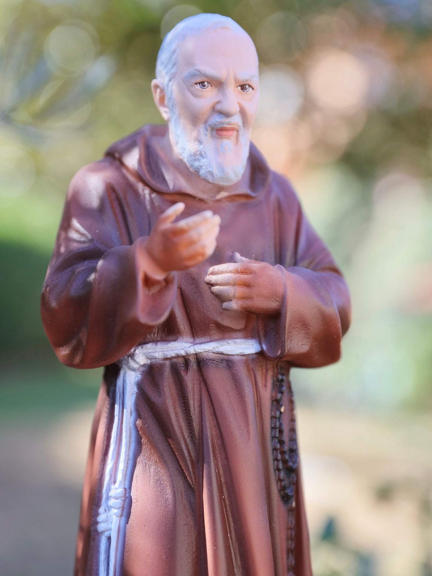 Estatua del Padre Pío, estatua de polvo de mármol de 30 cm de San Pío, estatua católica de 12 pulgadas, estatua del altar del hogar, regalo para católico, estatua del Santo devocional