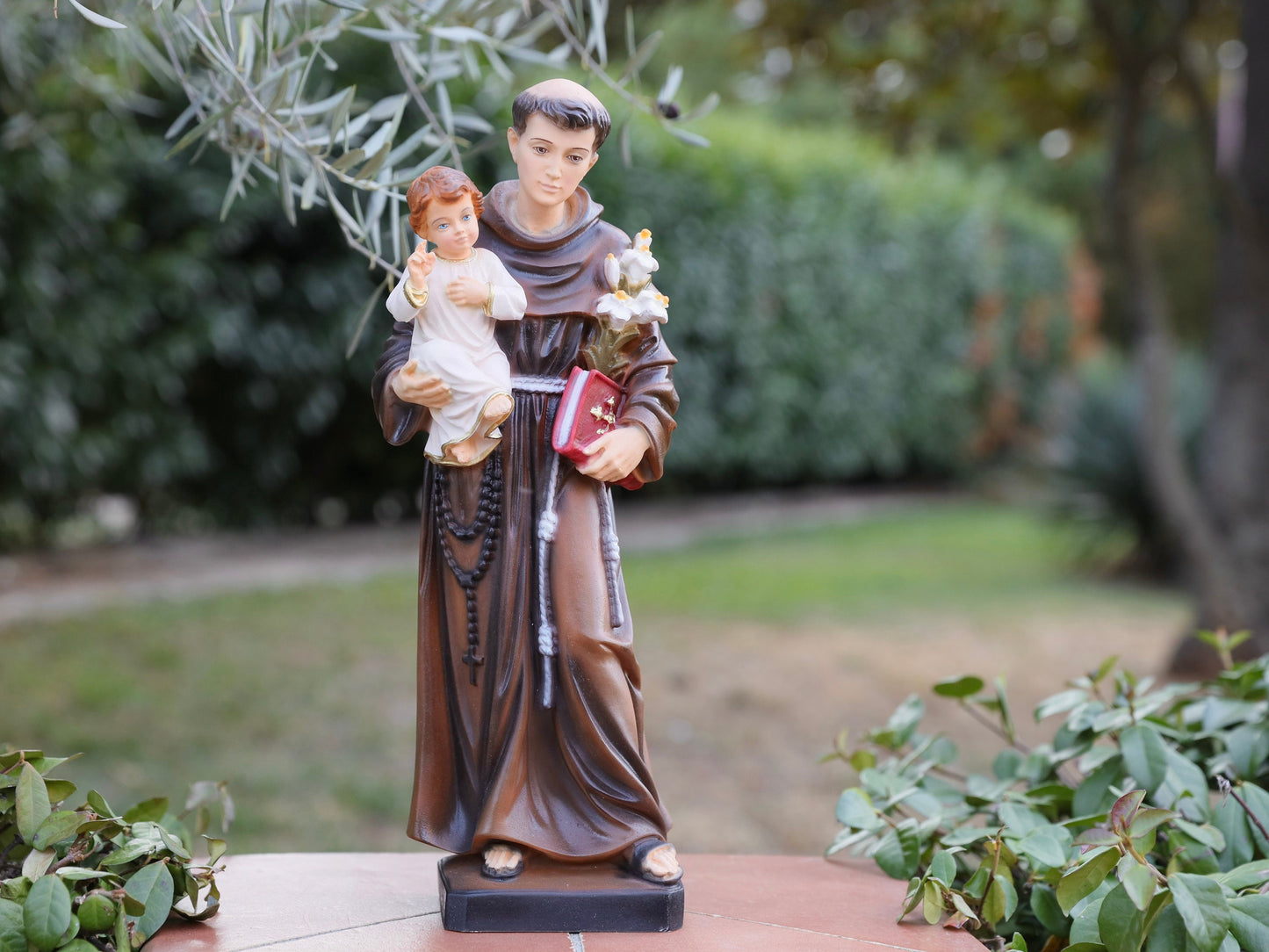 Estatua de San Antonio, estatua católica, estatua de 40 cm de San Antonio, estatua del altar de la casa, estatua de San Antonio de estilo barroco, regalo para Antonio