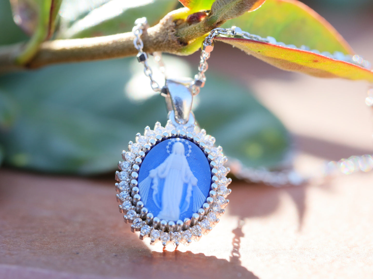 Medalla Nuestro Muchacho de Gracia, Medalla Milagrosa, delicado collar de la Virgen María, colgante de Plata de Ley 925 con circonio cúbico, medalla para adolescente
