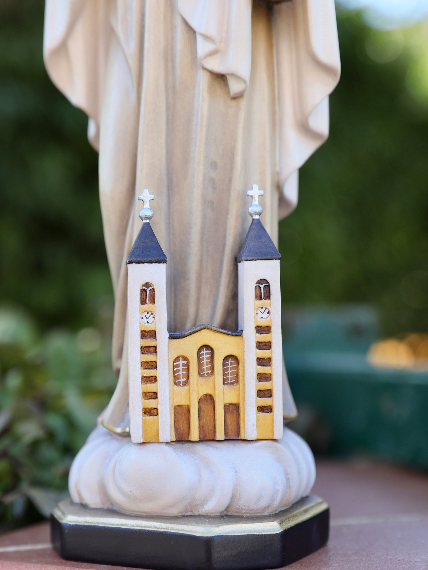 Estatua de madera de Medjugorje, estatua de madera de Nuestra Señora, estatua de la Reina de la Paz de 11,8 pulgadas, estatua hecha a mano, estatua católica, estatua de la Virgen María de 30 cm,