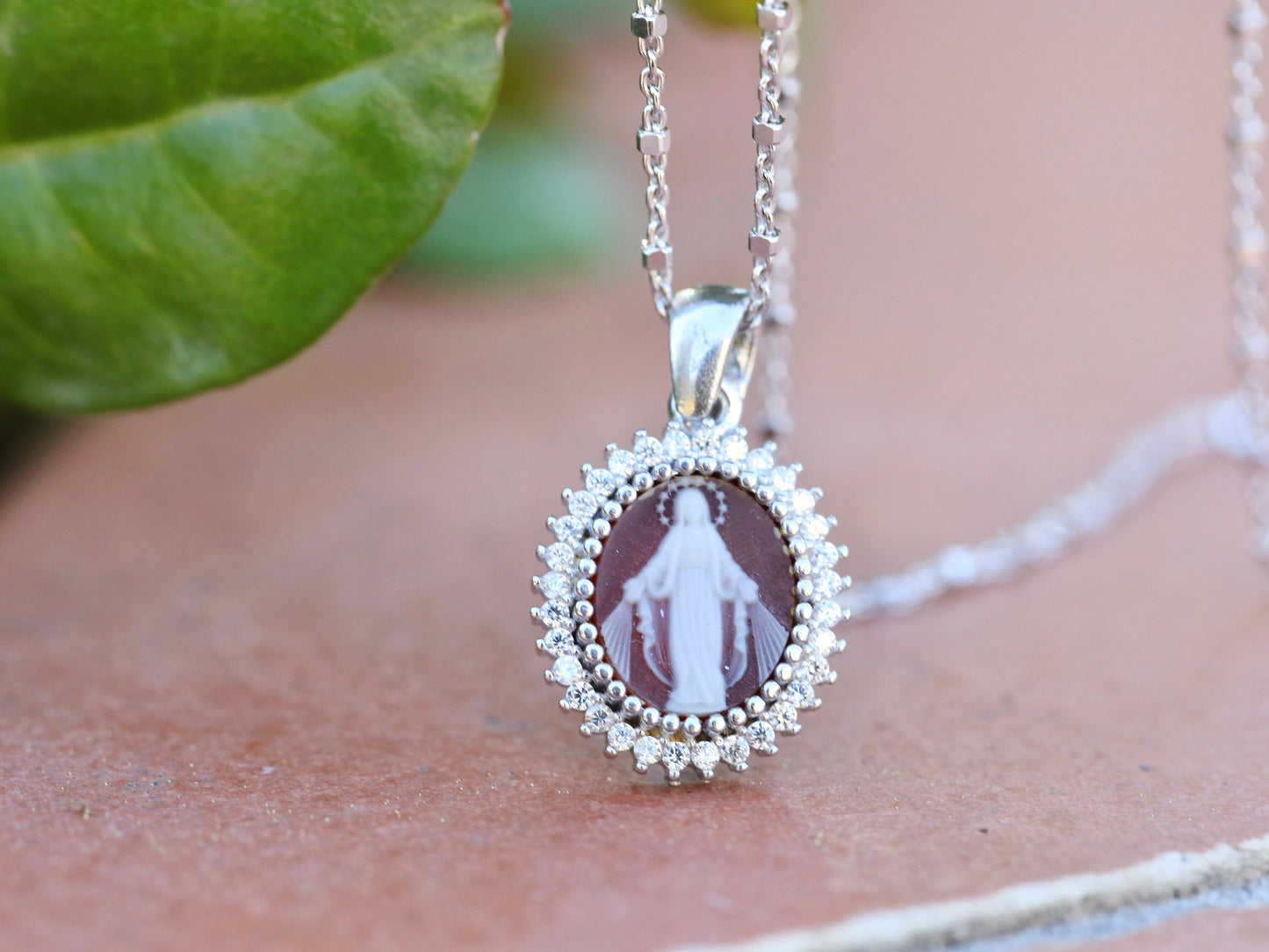 Medalla Nuestro Muchacho de Gracia, Medalla Milagrosa, delicado collar de la Virgen María, colgante de Plata de Ley 925 con circonio cúbico, medalla para adolescente