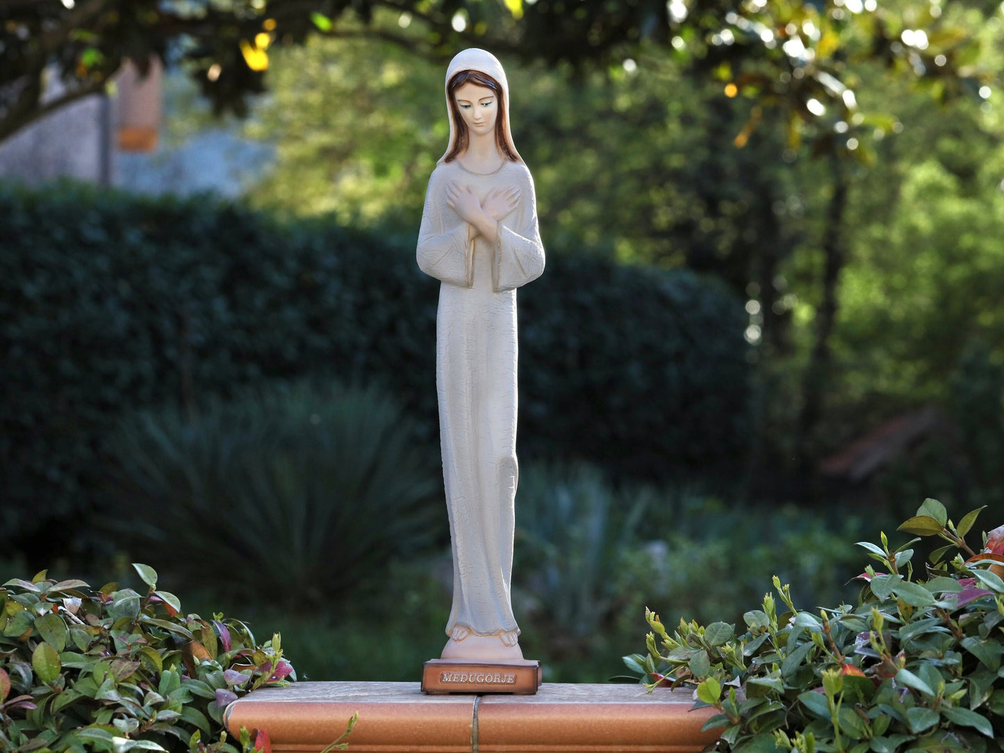 Estatua de la Virgen María, estatua de polvo de mármol de Medjugorje, estatua de la Reina de la Paz, estatua de Nuestra Señora de 20 pulgadas, estatua del jardín, estatua del altar del hogar católico
