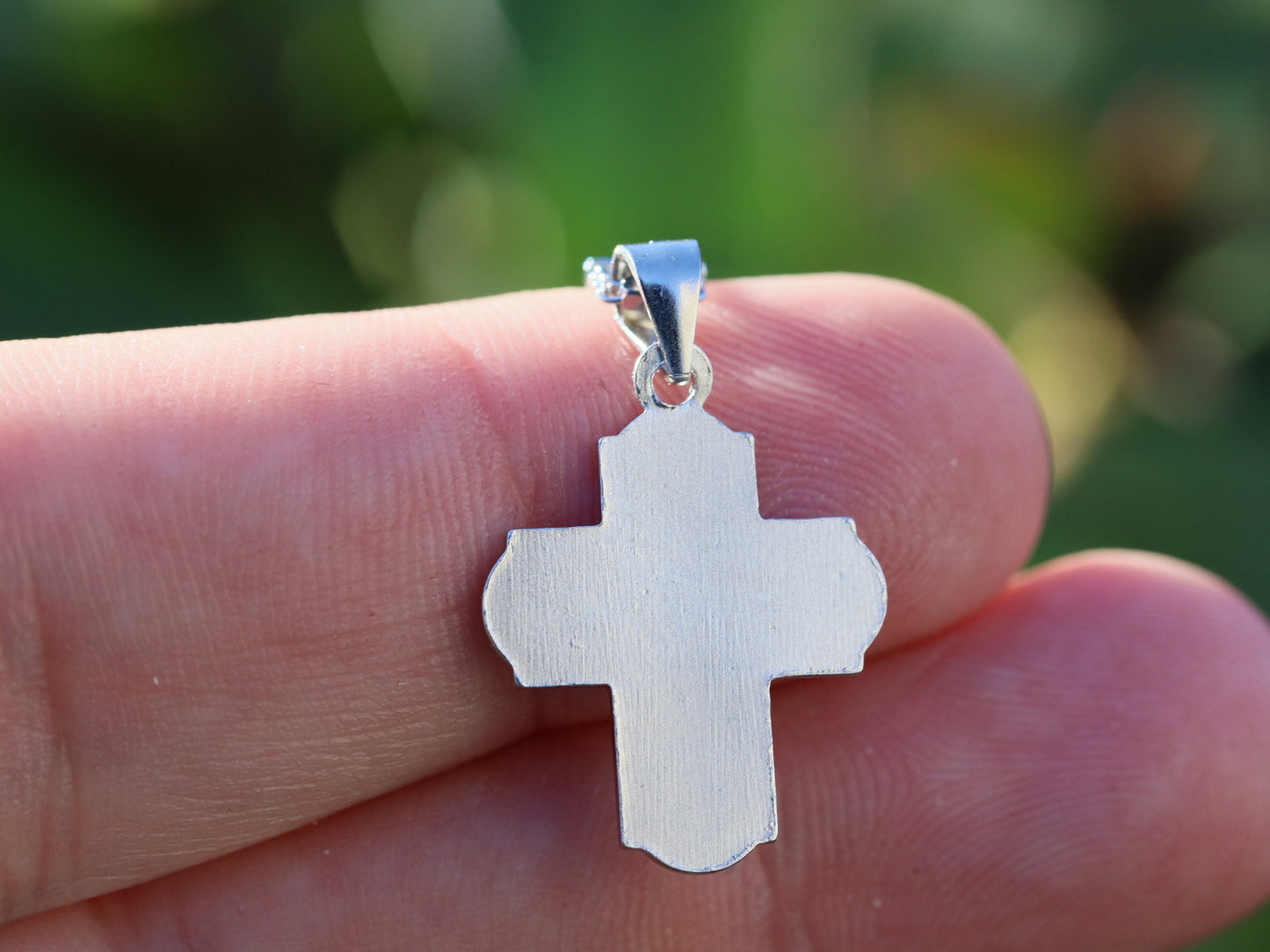 Four way cross pendant, catholic cross, sterling silver 925, dainty cross, scapular cross, St Benedict Holy Spirit cross, dainty 4 way cross