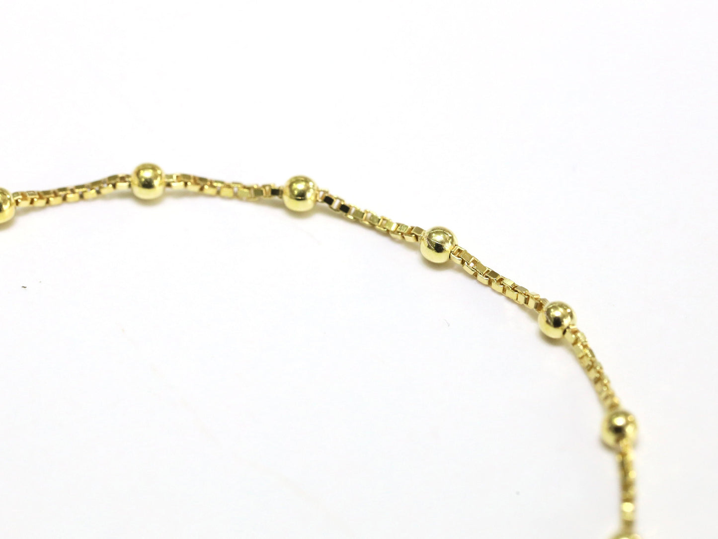 Pulsera de rosario simple, pulsera de rosario chapada en oro de plata de ley 925, rosario delicado para adolescentes, pulsera de rosario de estilo minimalista para mujeres