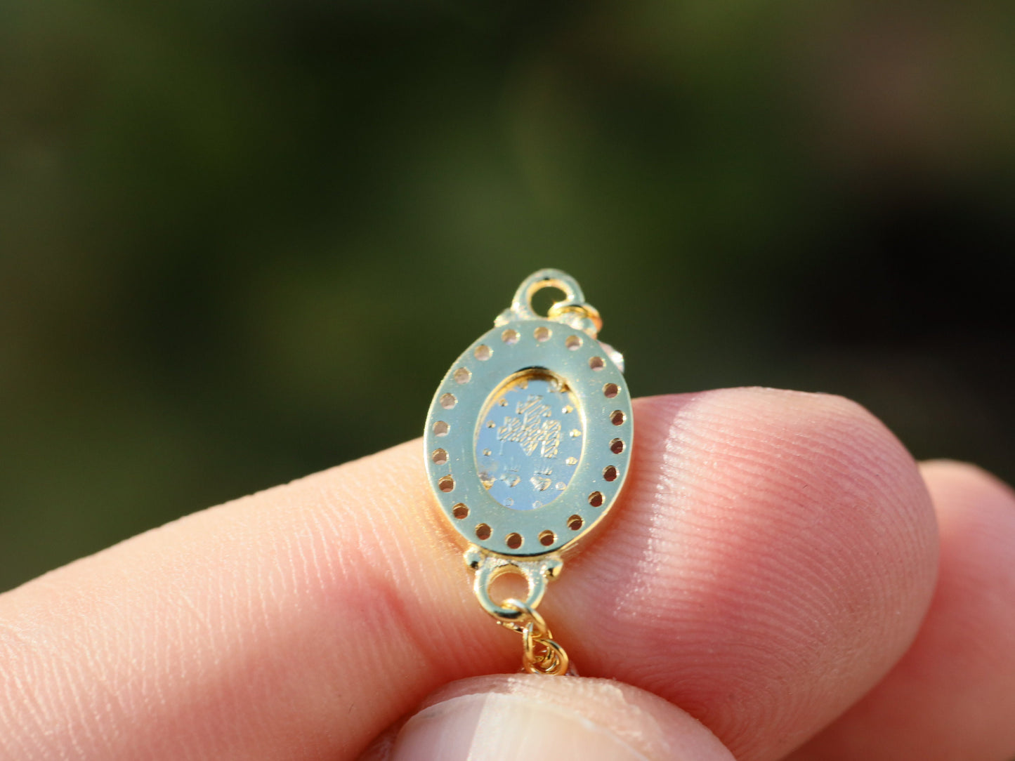 Pulsera de rosario Medalla Milagrosa, pulsera de plata de ley 925 chapada en oro, pulsera de rosario delicado, pulsera de rosario en miniatura para adolescentes