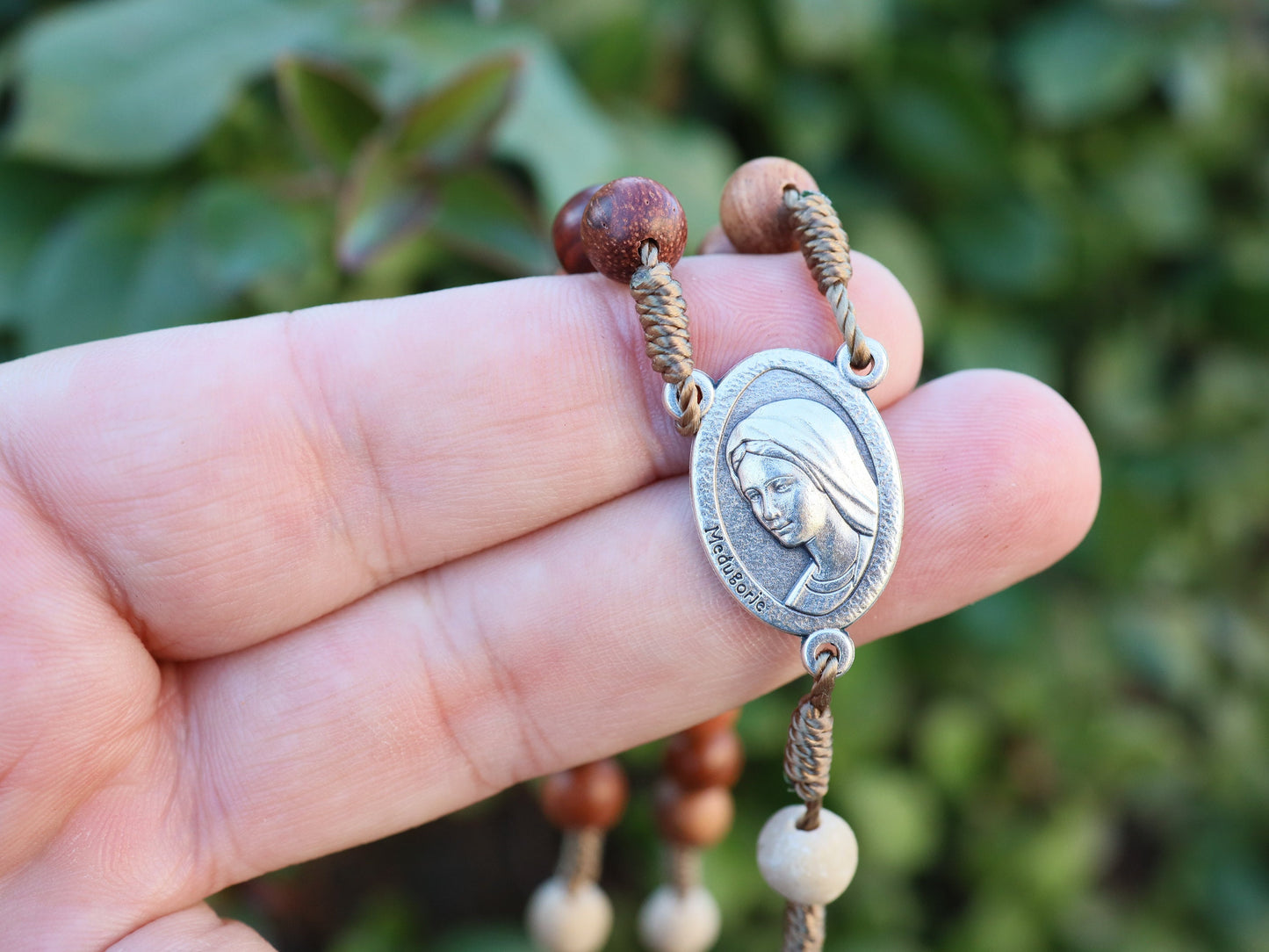 Handmade rosary, wooden rosary, Medjugorje relic rosary, Krizevac soil rosary, rosewood rosary, catholic gift, traditional rosary for women