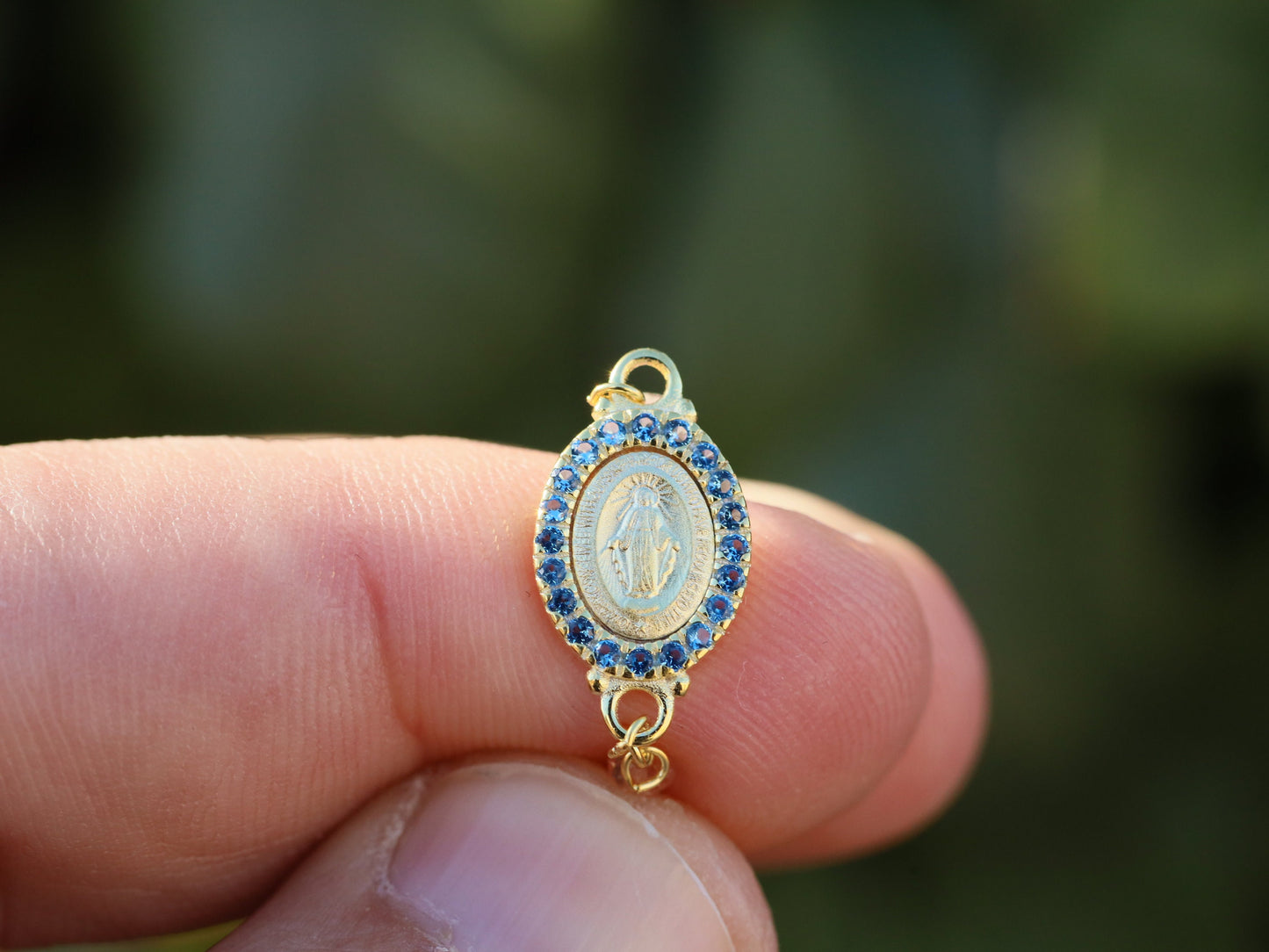Pulsera de rosario Medalla Milagrosa, pulsera de plata de ley 925 chapada en oro, pulsera de rosario delicado, pulsera de rosario en miniatura para adolescentes