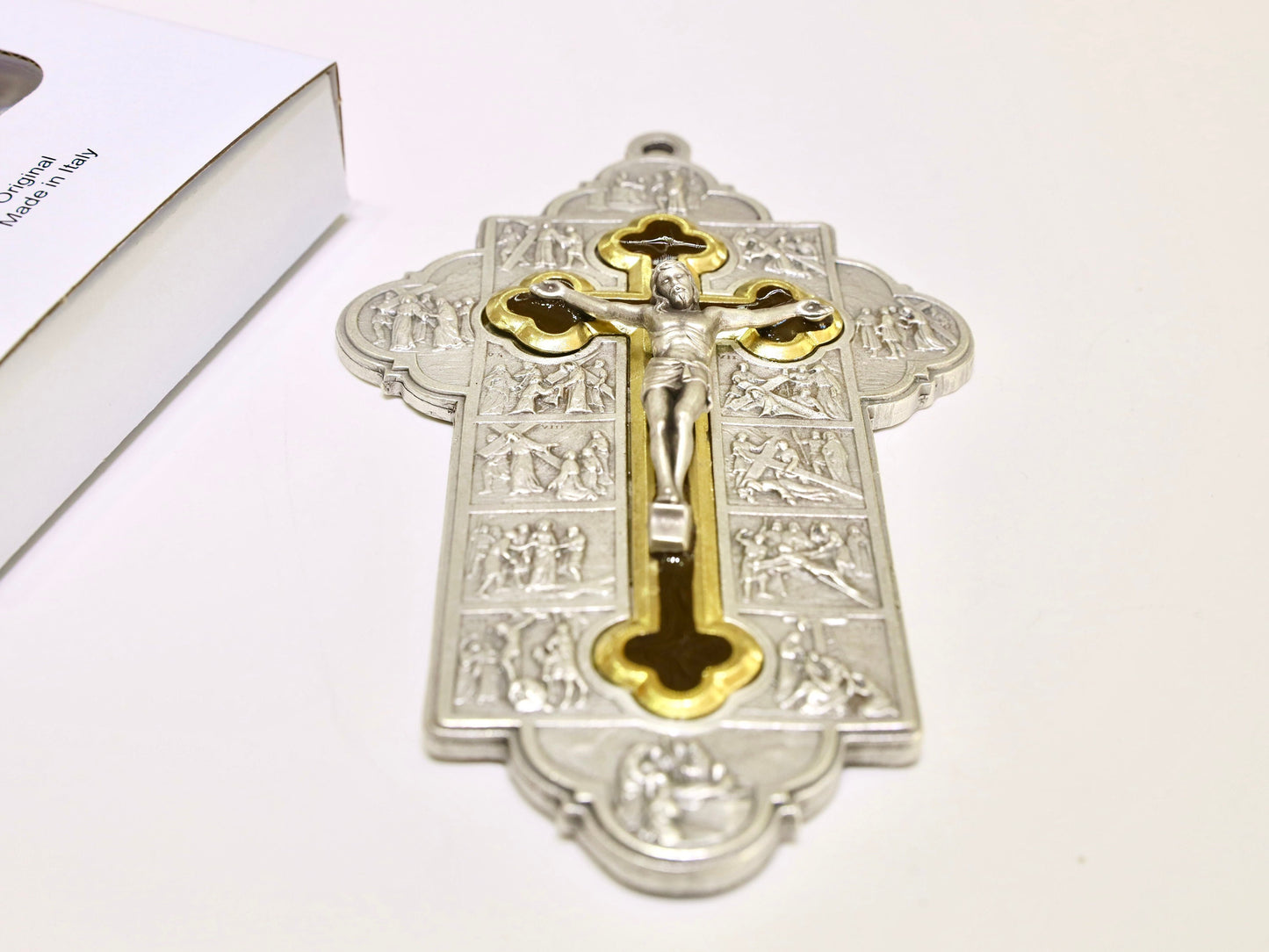 Estaciones de la cruz crucifijo, vías de la cruz para el altar del hogar, 14 estaciones de la cruz, camino de la estatua de la pared de la cruz, estaciones de la cruz de metal