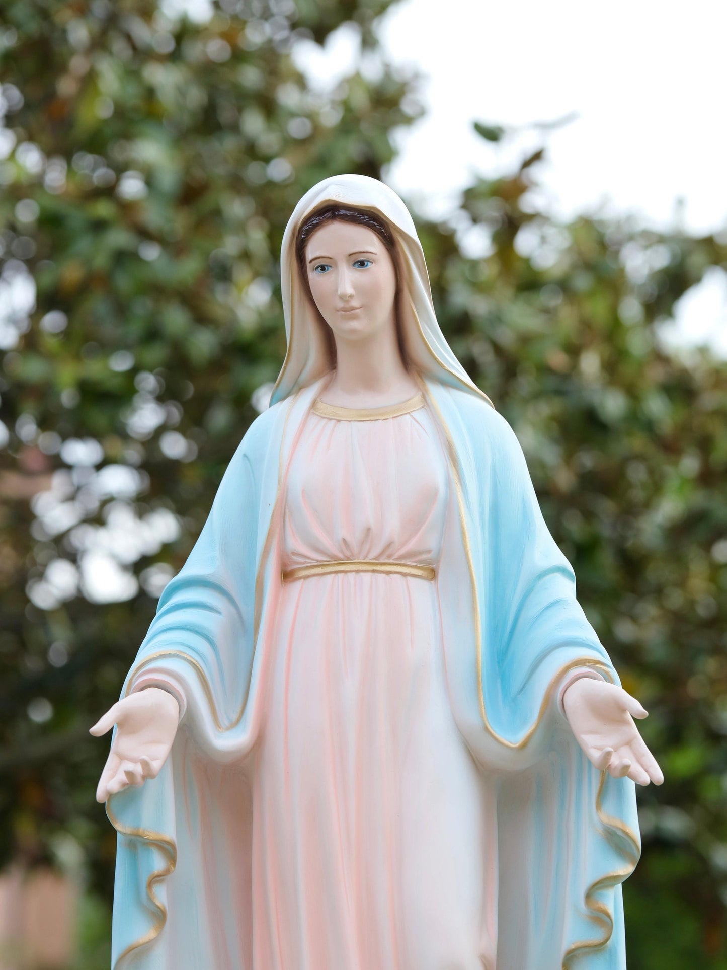 Estatua de Nuestra Señora de Gracia de 43 pulgadas, Estatua al aire libre de la Virgen María, Estatua de la Inmaculada Concepción de 110 cm, Estatua de Nuestra Señora de Tihaljina Medjugorje
