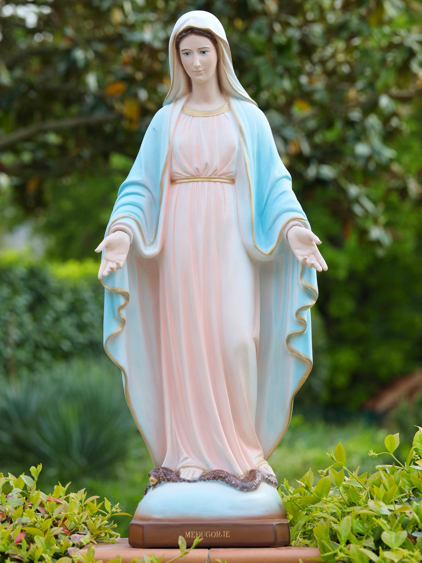 Estatua de Nuestra Señora de Gracia de 43 pulgadas, Estatua al aire libre de la Virgen María, Estatua de la Inmaculada Concepción de 110 cm, Estatua de Nuestra Señora de Tihaljina Medjugorje