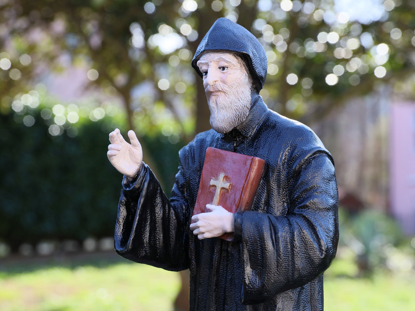 Estatua de San Charbel, estatua de 40 cm de San Charbel Makhlof, estatua del santo católico, estatua del altar del hogar, estatua del sacerdote maronita, estatua del jardín