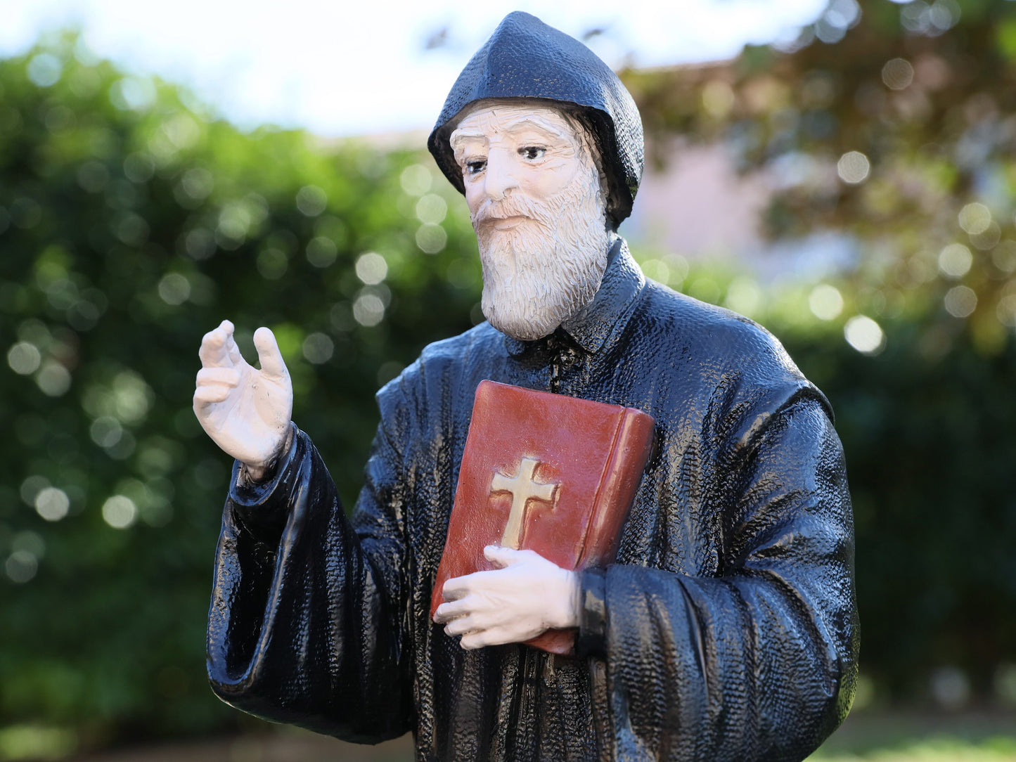 Estatua de San Charbel, estatua de 40 cm de San Charbel Makhlof, estatua del santo católico, estatua del altar del hogar, estatua del sacerdote maronita, estatua del jardín