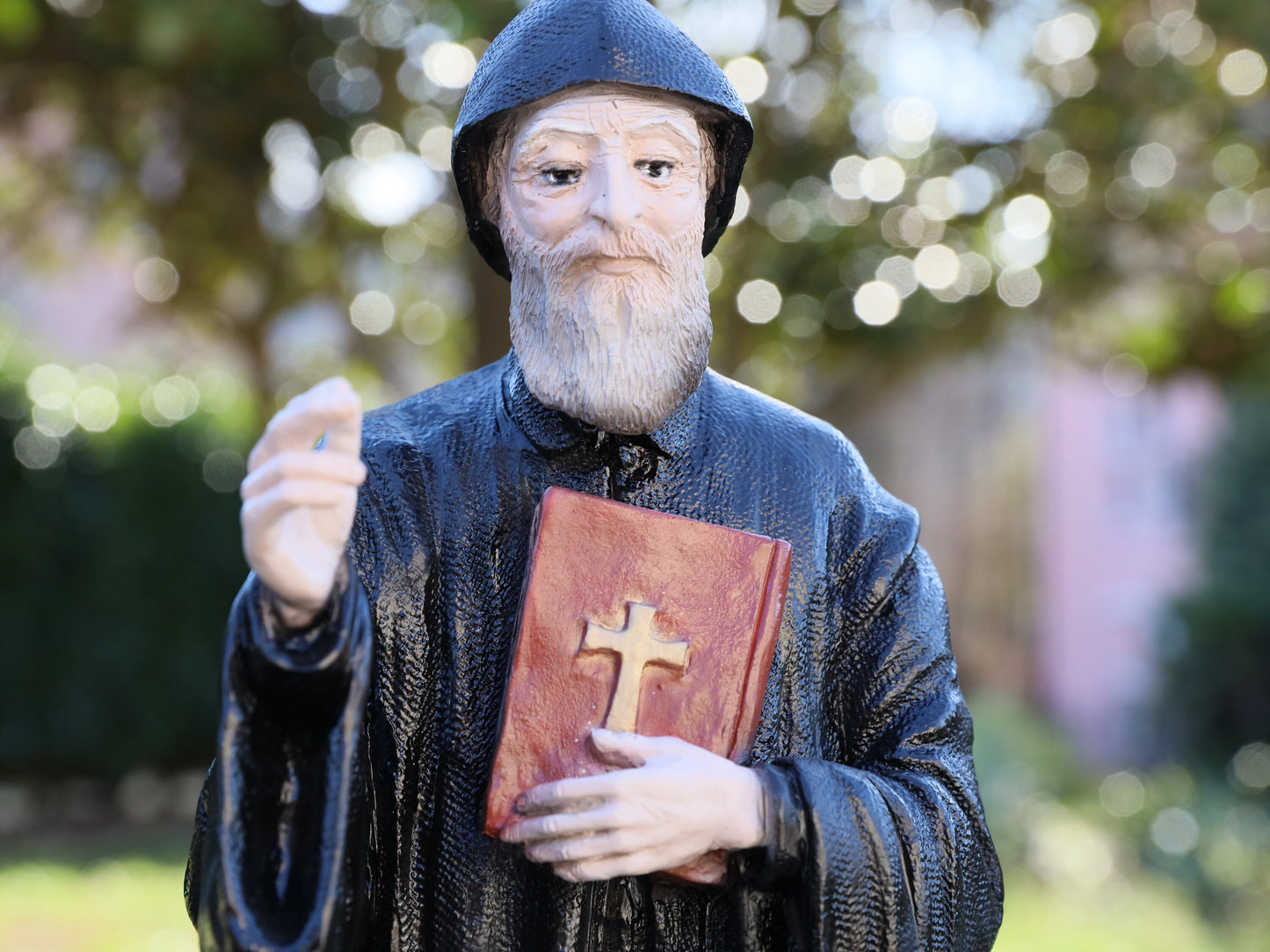 Estatua de San Charbel, estatua de 40 cm de San Charbel Makhlof, estatua del santo católico, estatua del altar del hogar, estatua del sacerdote maronita, estatua del jardín