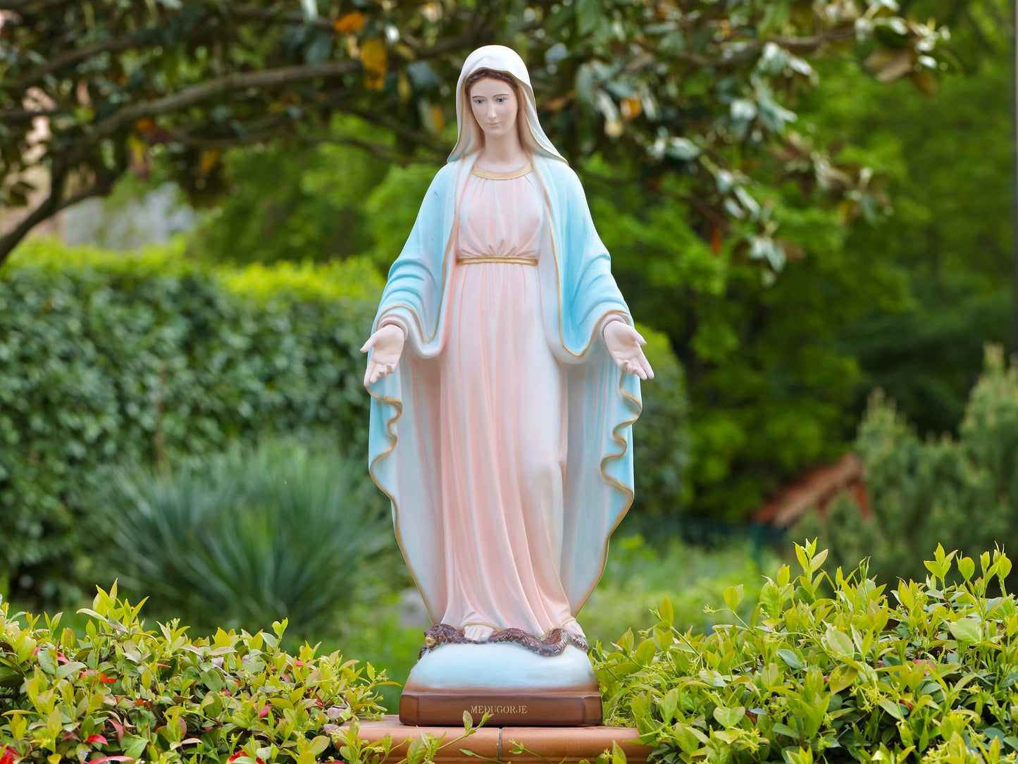 Estatua de Nuestra Señora de Gracia de 43 pulgadas, Estatua al aire libre de la Virgen María, Estatua de la Inmaculada Concepción de 110 cm, Estatua de Nuestra Señora de Tihaljina Medjugorje