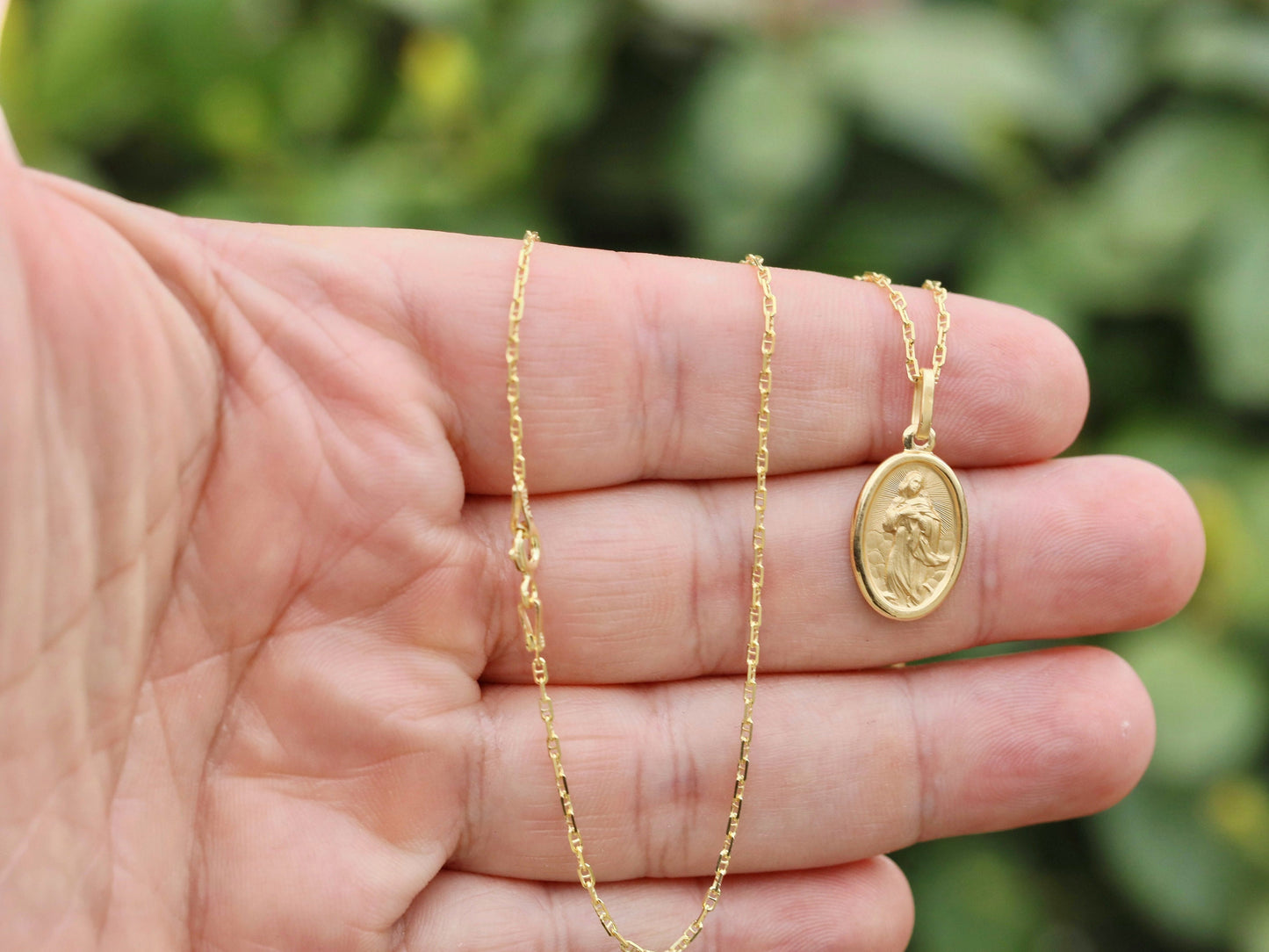 Immaculate Conception Pendant, gold plated over sterling silver pendant, Virgin Mary necklace pendant, miniature pendant for catholic women