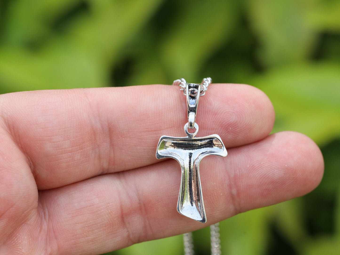 Cruz Tau, plata de primera ley 925, cruz Tau franciscana, cruz T robusta para hombre, cruz católica antigua, cruz de tamaño mediano para hombre o mujer,