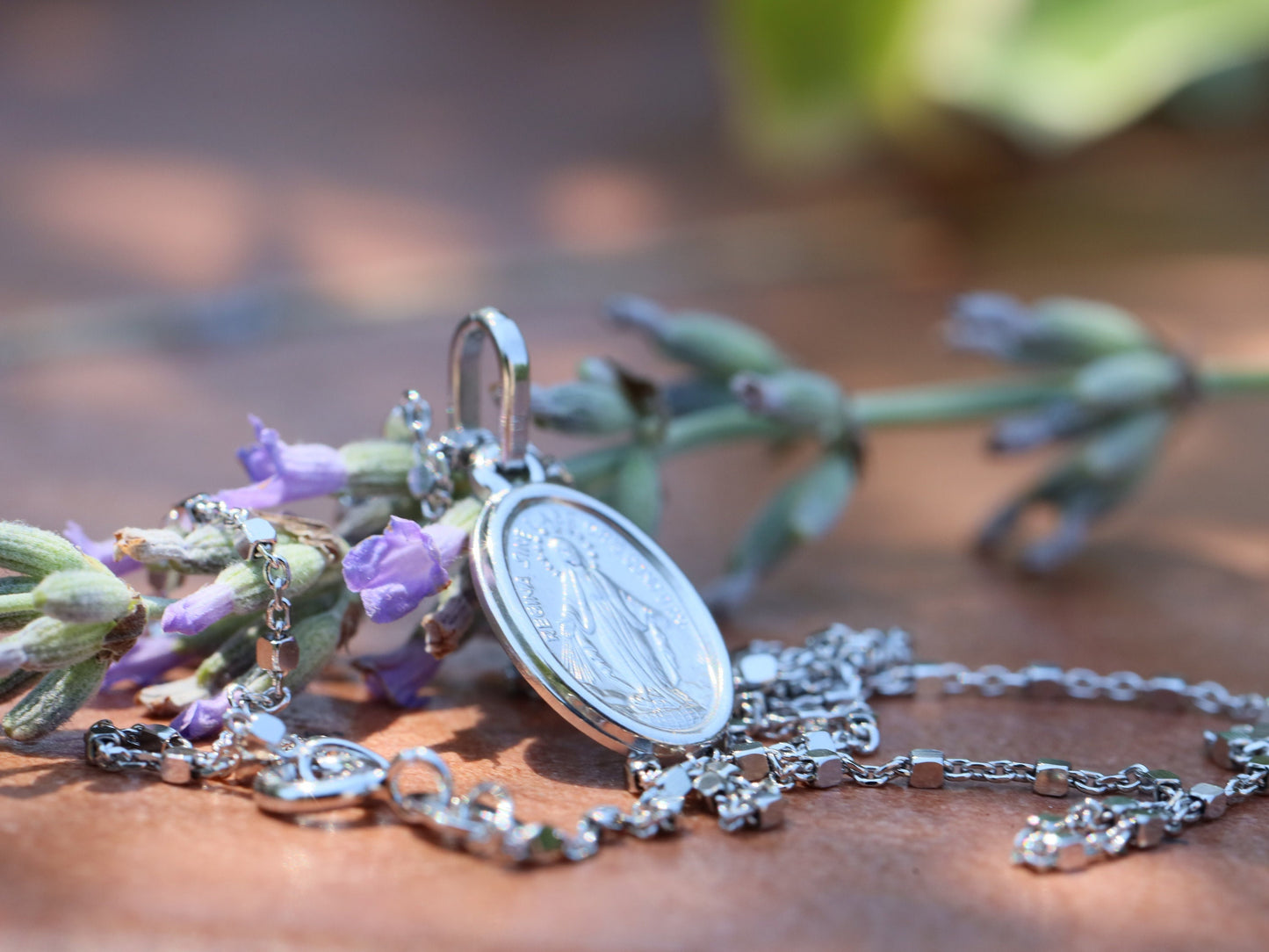 Dainty Miraculous Medal: Sterling Silver with Rhodium Plating - Ideal Second Pendant for Catholic Teenage Girls!