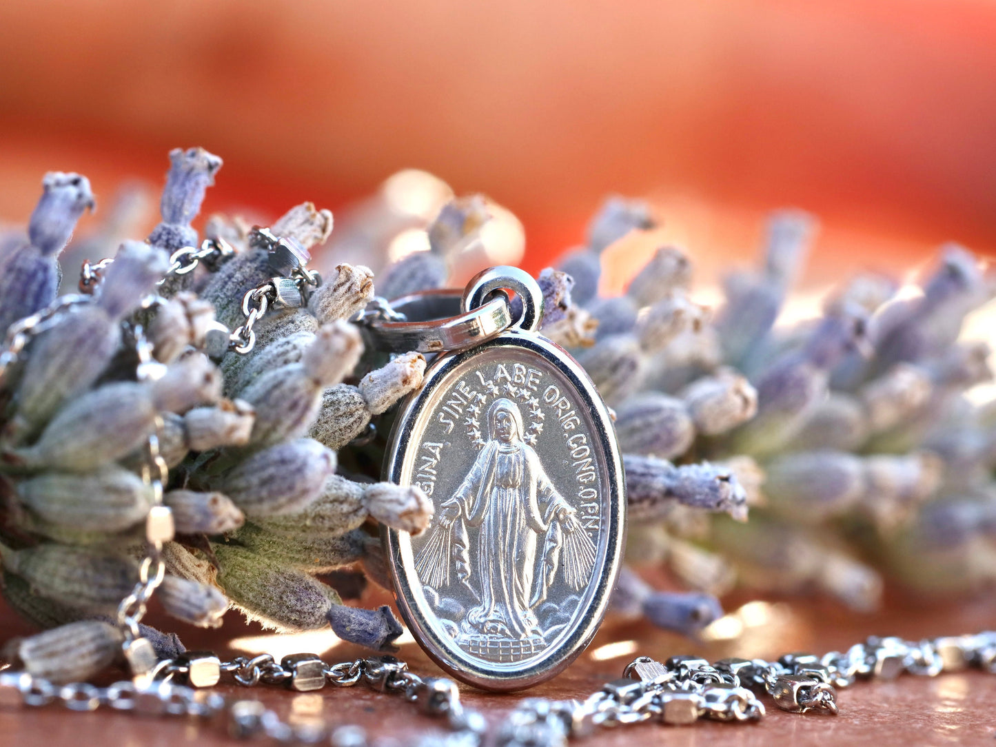 Dainty Miraculous Medal: Sterling Silver with Rhodium Plating - Ideal Second Pendant for Catholic Teenage Girls!