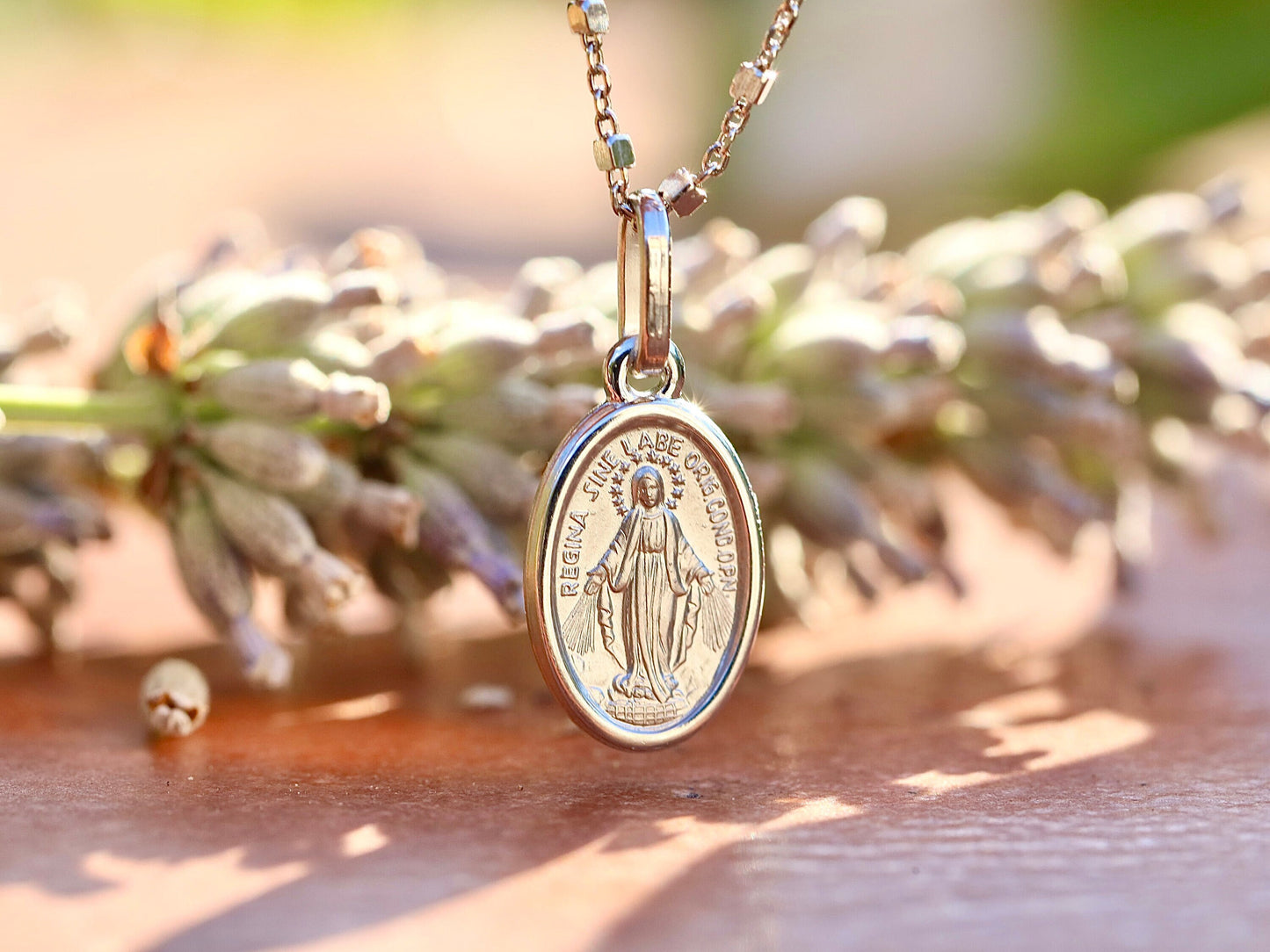 Dainty Miraculous Medal: Sterling Silver with Rhodium Plating - Ideal Second Pendant for Catholic Teenage Girls!