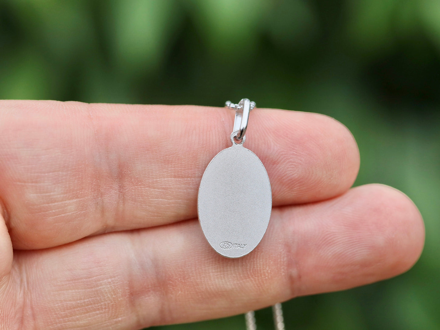 Medalla Divina Misericordia de Jesús Plata de Ley Rodiada - Tamaño Mediano - Apto para hombre o mujer Colgante de Jesús, colgante de Jesucristo