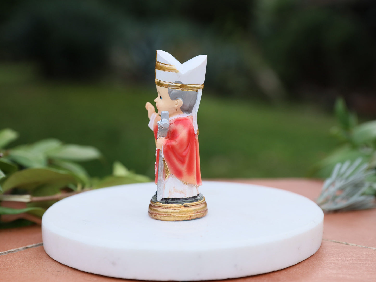 Mini estatua de Juan Pablo II | Colección para bebés, perfecta para niños y coleccionistas católicos, delicada estatua del altar del hogar