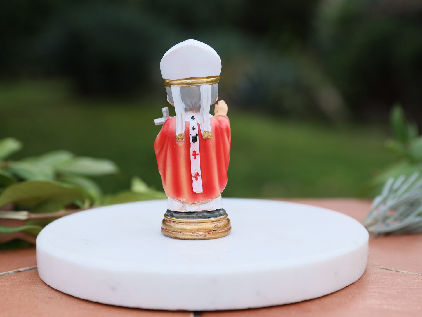 Mini estatua de Juan Pablo II | Colección para bebés, perfecta para niños y coleccionistas católicos, delicada estatua del altar del hogar