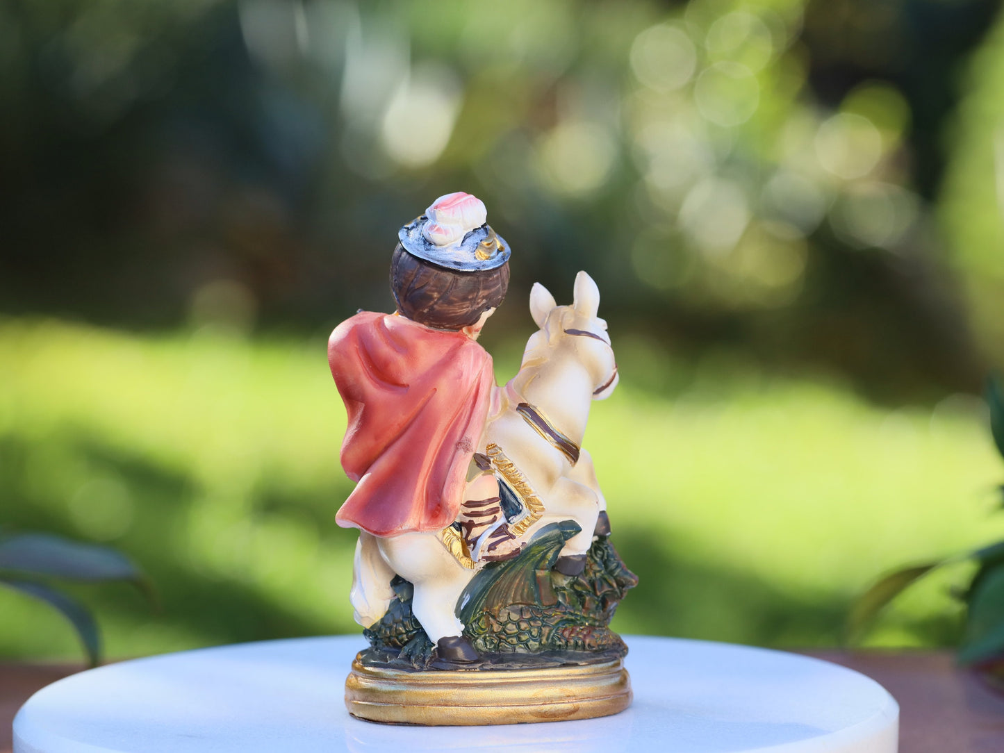 9cm St. Giorgio Miniature Statue | Resin with Vibrant Oil-Based Colors | Perfect Addition to Home Altar | Catholic Saint Gift