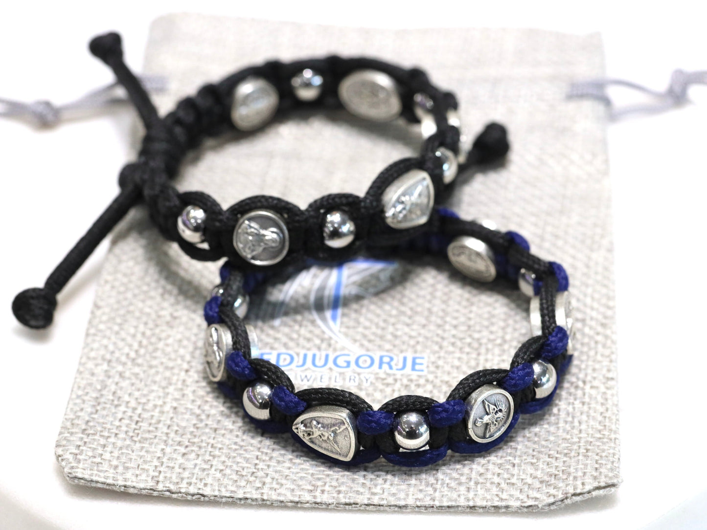 Pulsera de 5 santos católicos para hombre, pulsera Parcord con santos, Medalla Milagrosa de San Benito Medalla Escapulario San Miguel Espíritu Santo