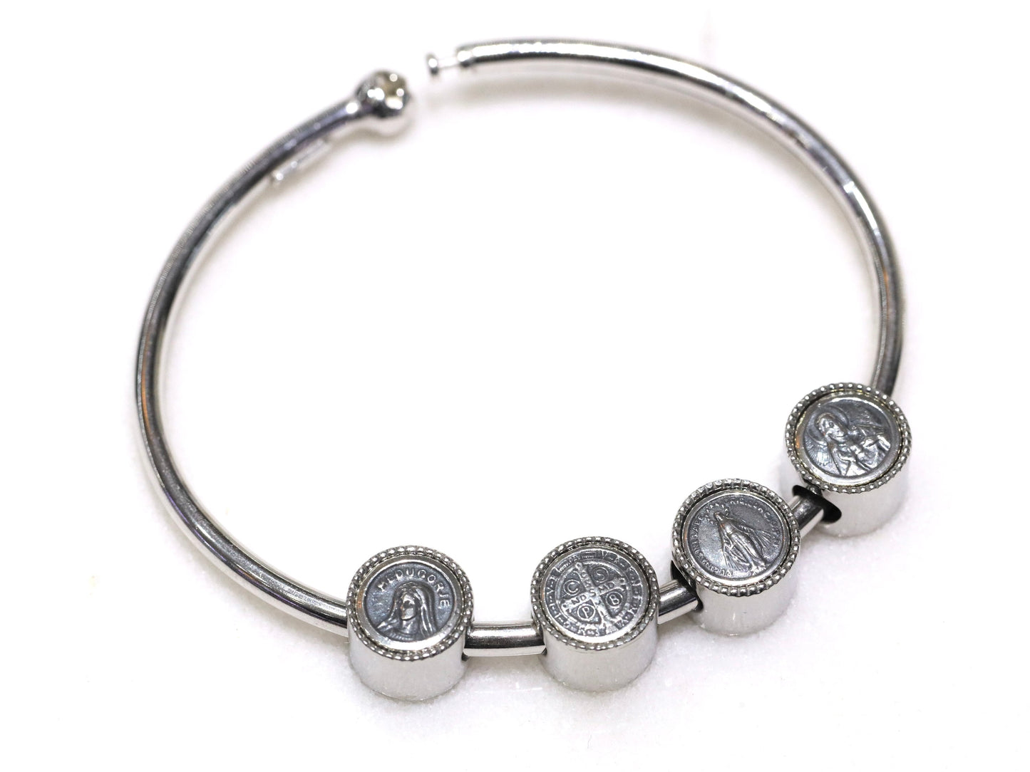 Encanto en miniatura para pulsera estilo Pandora, amuletos católicos para pulsera Pandora, Medalla Milagrosa Medalla Escapulario San Benito Medjugorje