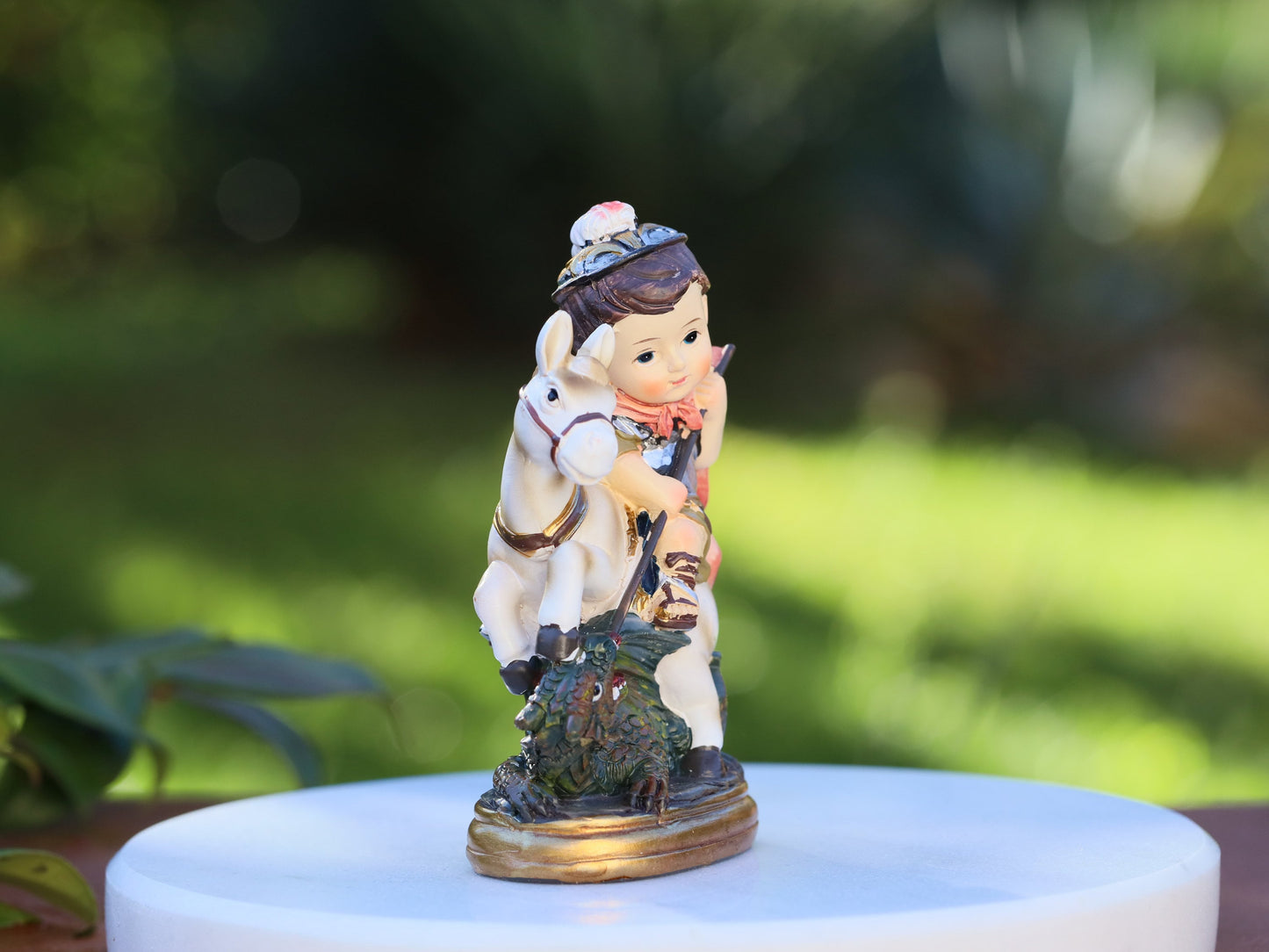 9cm St. Giorgio Miniature Statue | Resin with Vibrant Oil-Based Colors | Perfect Addition to Home Altar | Catholic Saint Gift
