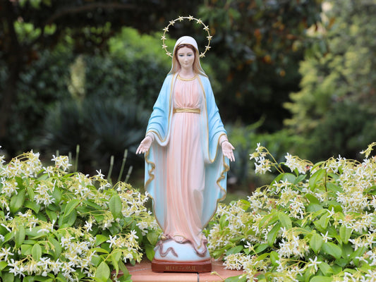 Our Lady of Grace casted marble powder outdor statue, Tihaljina statue, Medjugorje 20 inch statue, Virgin Mary statue, Catholic statue