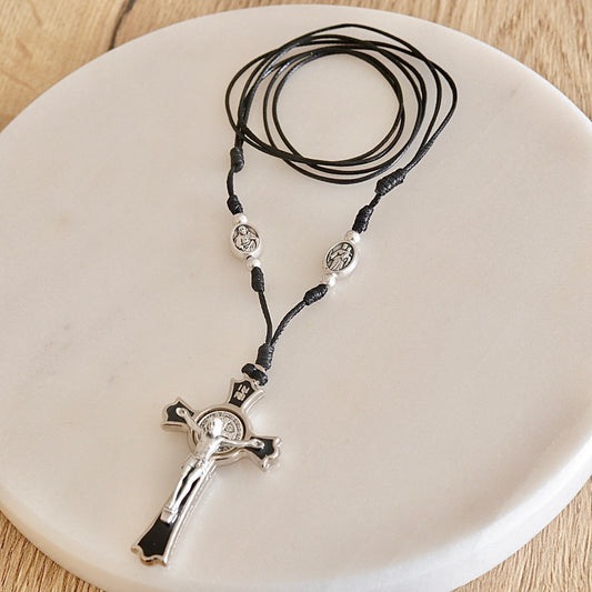 Scapular necklace with Saint Benedict cross