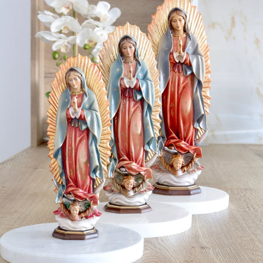 Statue Unserer Lieben Frau von Guadalupe, handgefertigte Holzstatue Unserer Lieben Frau von Guadalupe, Statue Unserer Lieben Frau Königin des Friedens, Jungfrau Maria von Guadalupe