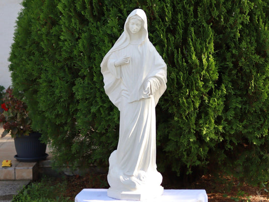 Marble powder indoor outdoor statue of Our Lady of Medjugorje, Queen of Peace statue 47 inch statue, garden statue Our Lady of Medjugorje