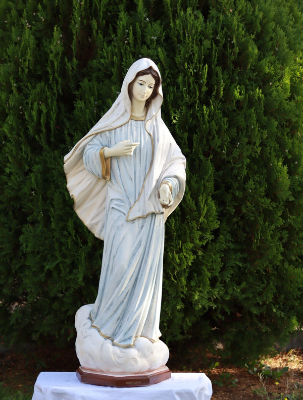 Our Lady of Medjugorje life size marble powder statue, 155 cm statue o ...