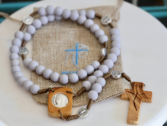 Medjugorje Hand made rosary beads, olive wood rosary beads, crystal rosary, costume unique rosary,Our Lady rosary, Devine Mercy rosary beads