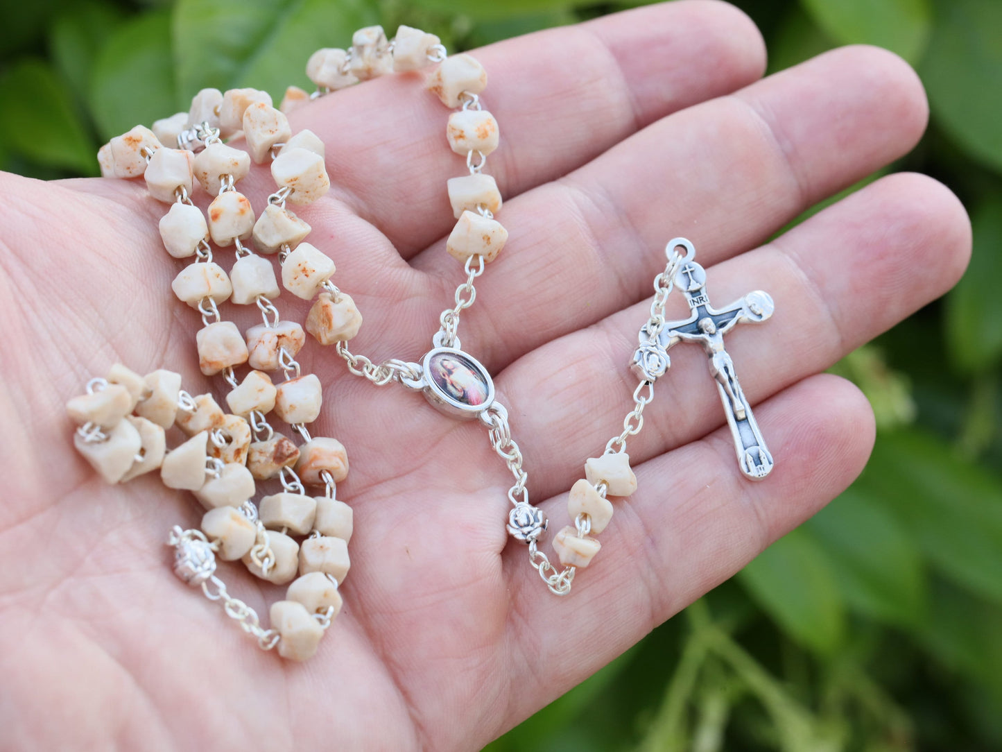 Miniature stone rosary | natural rocks rosary | Medjugorje stone rosary |  dainty rosary, Rosary made with Apparition Hill stones