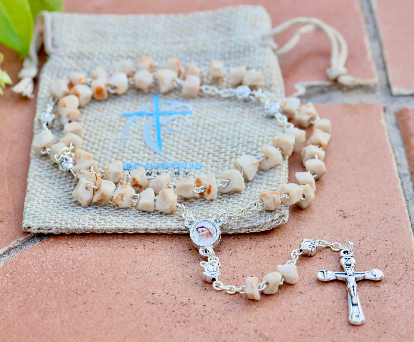 Miniature stone rosary | natural rocks rosary | Medjugorje stone rosary |  dainty rosary, Rosary made with Apparition Hill stones